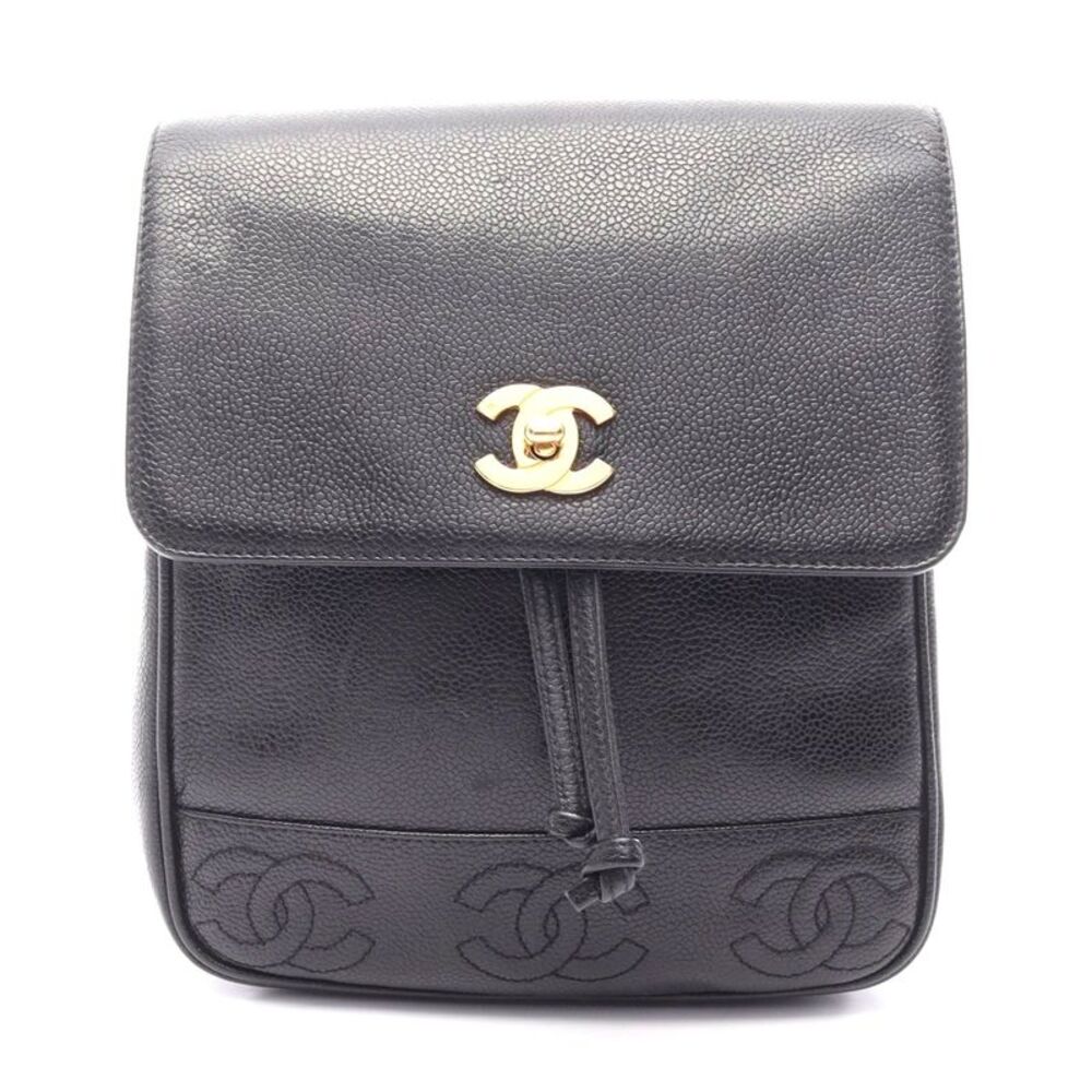 Chanel Caviar Skin Triple Coco Mark Backpack